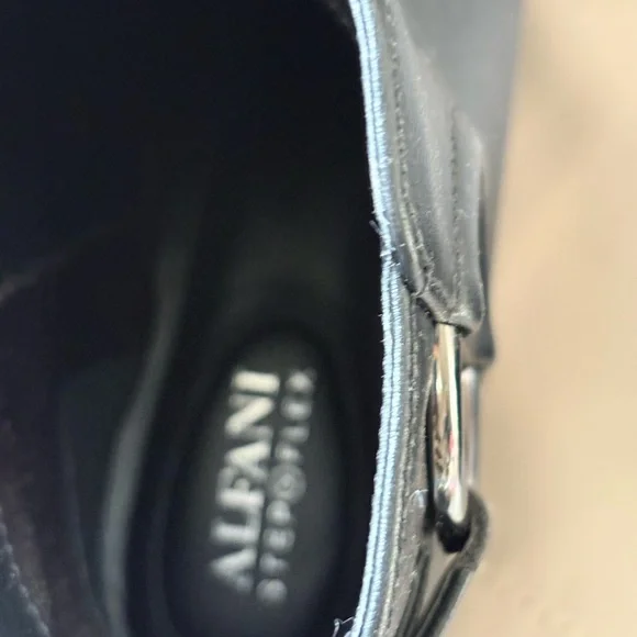 Alfani Black Leather Ankle Booties with Side Zip - Picture 5 of 10